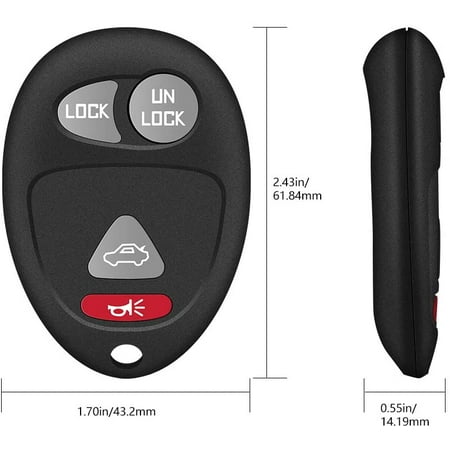 VOFONO Keyless Entry Remote Car Key Fob Compatible with Buick Century 2001-2005/ Pontiac Aztek 2001-2005 FCC ID L2C0007T VOFONO Keyless Entry Remote Car Key Fob Compatible with Buick Century 2001-2005/ Pontiac Aztek 2001-2005 FCC ID L2C0007T